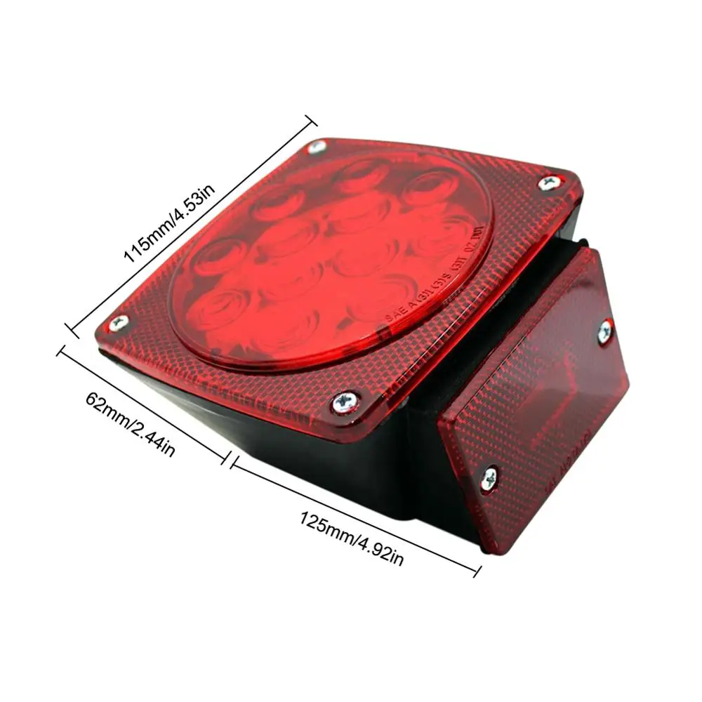 1par de 12V LED Rojo Sumergible Plaza de Camión de Remolque Luces de Cola con 6 piezas de Ámbar lado marcador de Luz y 2Pcs lado Rojo marcador de la Luz 5