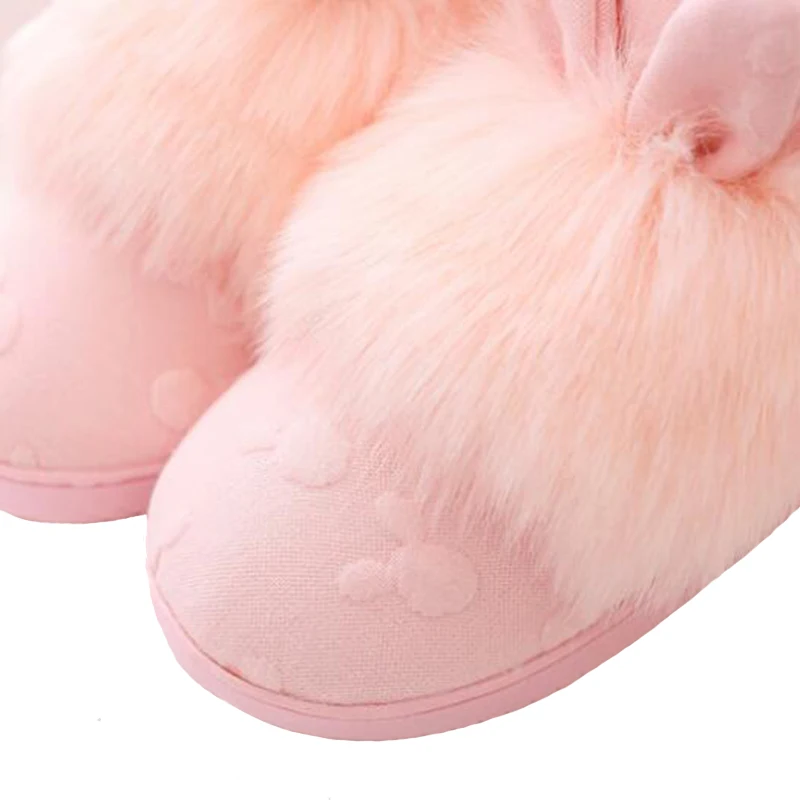 COVOYYAR las Mujeres Botas de Nieve Caliente Conejo Oído Casa de Invierno Zapatos de 2019 Comodidad de Piel Plana Botas de Tobillo de Suelo antideslizante de Algodón Zapatos de WBS913 5