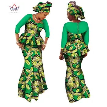 África Conjunto de Falda para las Mujeres Dashiki Top y Falda de África ropa Bazin Más el Tamaño de la Tradicional Africana Ropa WY1325